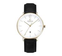 Obaku Orologio da uomo in pelle nera, Cinghia