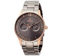 Obaku Uomo 38 mm Bracciale & Contenitore acciaio inossidabile marrone quarzo quadrante grigio Watches v192gmvjsj