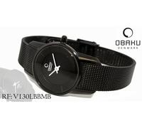 OBAKU V130LBBMB Orologio da Donna Acciaio Inox Nero Cinturino Milanese 24 MM