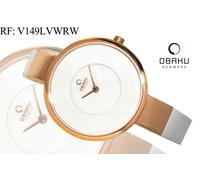 OBAKU V149LVWRW Sportivo Orologio Da Donna IN Acciaio Inox con Pelle Nastro