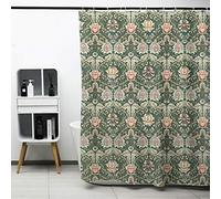 Obal William Morris - Tende da doccia a caprifoglio, con fondo verde, idrorepellenti, resistenti alla muffa, lavabili in poliestere resistente, accessorio per la casa con ganci per tende, 6 x 1,8 m