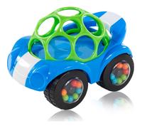 Bright Starts Oball Easy Grasp Rattle & Roll Giocattolo sportivo per auto BPA-Free per bambini che gattonano, 1 confezione, a partire dai 3 mesi, blu/verde