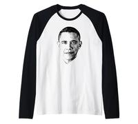 Obama Shirt Missing 44th US Prez Barack H. Obama Maglia con Maniche Raglan