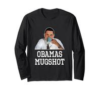 Obamas Mugshot - Barack Obama con Una Tazza da caffè Maglia a Manica