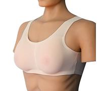 OBASDFD 1 Pair Drop-Shaped Silicone Fake Breasts with Underwear Set Boobs Crossdressing Crossdressers Transgender Prosthetic Bra Comfortable Stretch Fabric Mesh black-2000g(Flesh,2000g)