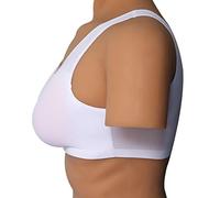 OBASDFD 1 Pair Triangular Silicone Fake Breasts with Underwear Set Boobs Crossdressing Crossdressers Transgender Prosthetic Bra Comfortable Stretch Fabric Mesh White-400g(White,2000g)