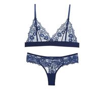 OBASDFD 1 Set Lace Bra Sets Summer Women's Lingerie Suit Brief Transparent No Wire Intimate(Blue,M)(Blue,M)