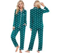 OBASDFD 2026 Materiali Eleganti da Donna in Due Pezzi: Set di Abiti for Coppie con Tessuto Morbido Stampa Cuori for Un Comfort Rilassante Tutto Il Giorno(Green,S)