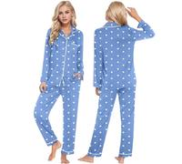 OBASDFD 2026 Materiali Eleganti da Donna in Due Pezzi: Set di Abiti for Coppie con Tessuto Morbido Stampa Cuori for Un Comfort Rilassante Tutto Il Giorno(Bu2,S)