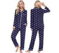 OBASDFD 2026 Materiali Eleganti da Donna in Due Pezzi: Set di Abiti for Coppie con Tessuto Morbido Stampa Cuori for Un Comfort Rilassante Tutto Il Giorno(Bu1,S)