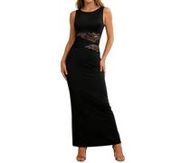 OBASDFD Abito Aderente con Dettagli di Inserti in Rete for Casual(M)
