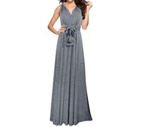 OBASDFD Abito da sera lungo da donna, elegante, convertibile, per damigelle d'onore, matrimoni, feste, abbigliamento casual, Verde, M