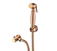 OBASDFD Bidet Portatile con Miscelatore Acqua Calda/Fredda, Rubinetto Igienico in Ottone Oro Rosa, Set Doccia in Rame A Parete for La Cura Personale(D)