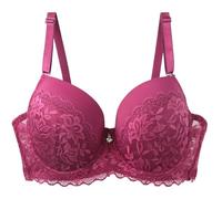 OBASDFD Big Size Underwire Bra Support Comfort Wireless T-Shirt Lingerie Everyday Wear, Black, 40DD(Purple,44C)
