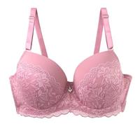 OBASDFD Big Size Underwire Bra Support Comfort Wireless T-Shirt Lingerie Everyday Wear, Pink, 46DD(Pink,40D)