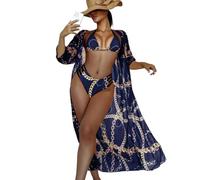 OBASDFD Bikini Confezione da 3 Costumi da Bagno Bikini con Lacci E Set Copricostume for Le Donne Costumi da Bagno Sexy in Tre Pezzi da Spiaggia(S,L)