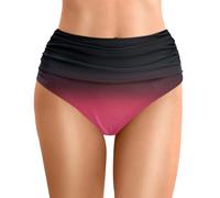 OBASDFD Bikini da Donna A Vita Alta, Slip, Bagno, Pantaloncini Spiaggia, Pantaloni con Volant, Taglio Alto, Copertura Totale, Sport, Yoga, Costumi, Viola Chiaro, XXL(Brick Red,M)