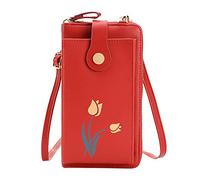 OBASDFD Borsa a tracolla da uomo mini borsa a multifunzionale verticale for cellulare con fiore donna(Rd1)