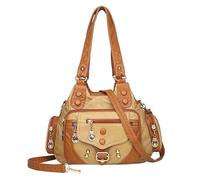 OBASDFD Borse estive da donna 2026 a tracolla retrò con borchie a piccole Borsa a(Beige)