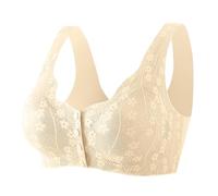 OBASDFD Bra for Women Comfortable Practical Cotton with Buttons Front for Older Non-Wired, Black, 3XL(Beige,4XL)