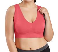 OBASDFD Bra Plus Ultra Thin Size Full Cup Tops Large Colour Sports Women's Blouse, Red (Watermelon Red), L(Red (Watermelon Red),XL)