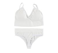 OBASDFD Bra Set Underwear Set Women Panties Lingerie Soft Tank Crop Top(Brown,L)(White,L)