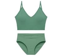 OBASDFD Bra Set Women's Deep V Tank Top No Underwire Small Breast Push-up Triangle Cup(Khaki,XL)(Green,L)