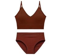 OBASDFD Bra Set Women's Deep V Tank Top No Underwire Small Breast Push-up Triangle Cup(Khaki,XL)(Red,XL)