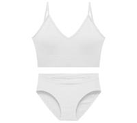 OBASDFD Bra Set Women's Deep V Tank Top No Underwire Small Breast Push-up Triangle Cup(Khaki,XL)(White,L)