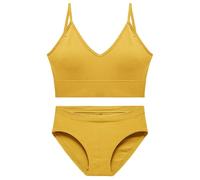 OBASDFD Bra Set Women's Deep V Tank Top No Underwire Small Breast Push-up Triangle Cup(Khaki,XL)(Yellow,L)
