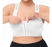 OBASDFD Bra Without Underwire, Comfortable, Wire-Free Bra in Plus Size, Breathable Hollow Back Design, Thin, Versatile And Stylish Underwear, White, 3XL(Black,6XL)