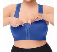 OBASDFD Bra Without Underwire, Comfortable, Wire-Free Bra in Plus Size, Breathable Hollow Back Design, Thin, Versatile And Stylish Underwear, White, 3XL(Blue,3XL)