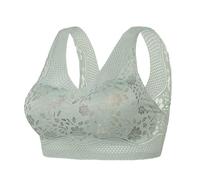 OBASDFD Bra Without Underwire Women's Summer Ice Silk Seamless Beauty Back Gathers Together Steel Ring Wiping Lace Underwear Chest Wrap Sports Vest, Green, XL(Beige,M)