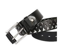 OBASDFD Cintura Casual Da Uomo In Pelle Di Vacchetta Con Borchie, Rivetti Punk Rock For Jeans Fibbia(105cm/41.3'')
