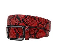 OBASDFD Cintura Casual Sottile Con Stampa In Pelle Di Serpente For Uomo E Donna - Adatta A Jeans, Pantaloni Abiti(Red,105CM/41.3'')