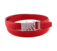 OBASDFD Cintura Con Fibbia Automatica In Vera Pelle A Quadri Quadrati Alla Moda, Larghezza 24 Mm, Multicolore, Comoda E Versatile(Red,95cm/waist:30"~32")