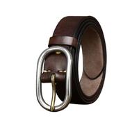 OBASDFD Cintura In Pelle Pieno Fiore Di Vacchetta Fatta A Mano - 33 Mm Larghezza, 5 Spessore, Resistente, Fibbia In Argento Anticato(Coffee,100cm/39)