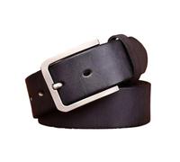 OBASDFD Cintura In Pelle Pieno Fiore Vintage Opaca Larga 3,8 Cm - Unisex, Fibbia Ad Ardiglione Minimalista In Argento, Stile Jeans Casual(Black,115cm/45)