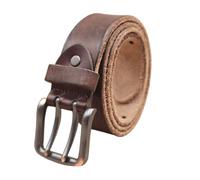 OBASDFD Cintura Vintage In Pelle Di Vacchetta Con Doppio Ardiglione For Uomo E Donna - Cinturino In Pieno Fiore Resistente 2 Fori For Jeans Pantaloni Casual(Coffee,120cm/47)