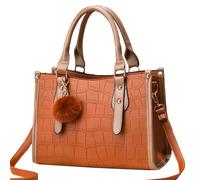 OBASDFD Closure Crossbody Bags, Tote Bag With Simple Pattern, Large Capacity Single Shoulder With Pebble Grain(Orange)