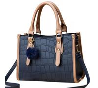 OBASDFD Closure Crossbody Bags, Tote Bag With Simple Pattern, Large Capacity Single Shoulder With Pebble Grain(Dark Blue)