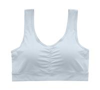 OBASDFD Comfort Bra for Women Medium Elderly Large Ice Silk Without Steel Edge Tank Top Style Ruffled Drop Sports, Gray, 4XL(Brown,4XL)