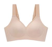 OBASDFD Comfortable Adjustable T-Shirt Bra with Steel Ring for Women with V-Neck, Black, 3XL(Beige,M)