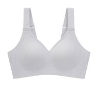 OBASDFD Comfortable Adjustable T-Shirt Bra with Steel Ring for Women with V-Neck, Light Purple, 3XL(Gray,3XL)