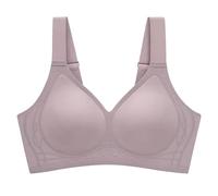 OBASDFD Comfortable Adjustable T-Shirt Bra with Steel Ring for Women with V-Neck, Light Purple, 3XL(Light Purple,XXL)
