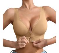 OBASDFD Comfortable And Stylish Everyday Wirefree Bra, Seamless Front Fastening for all Seasons, Every Woman's Wardrobe, Rose Gold, M(Khaki,S)