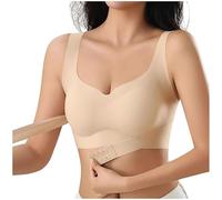 OBASDFD Comfortable Bras for Any Occasion.Plus Size Supportive Bra for Casual Wear.Perfect with t-Shirts all Year Round.Detailed, Black, XL(Khaki,M)