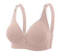 OBASDFD Comfortable Breathable Underwired Bra for Women Plus Size, Seamless Maternity with Four Closures, Reinforcement Lift, Simple Design, Purple, 20(Rose Gold,12)
