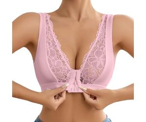 OBASDFD Comfortable Casual Lace Front Bra Versatile Tank Design Ideal for Everyday Wear And Layering Activities, White, L(Pink,S)