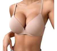 OBASDFD Comfortable Full Coverage Bra for Everyday Wear, Ideal for Pairing with T-Shirts And for all Seasons. Additional Support for The Figure. Detailed Size Details Included., Beige, 10(Blue,10)
